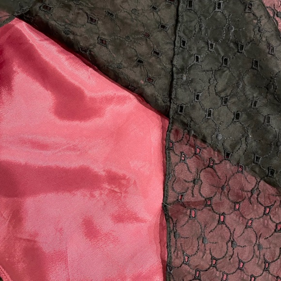 silk lace dress with bow pink and black -laundry - Picture 4 of 8